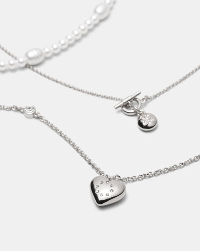 Lovely Trio Necklace - Silver