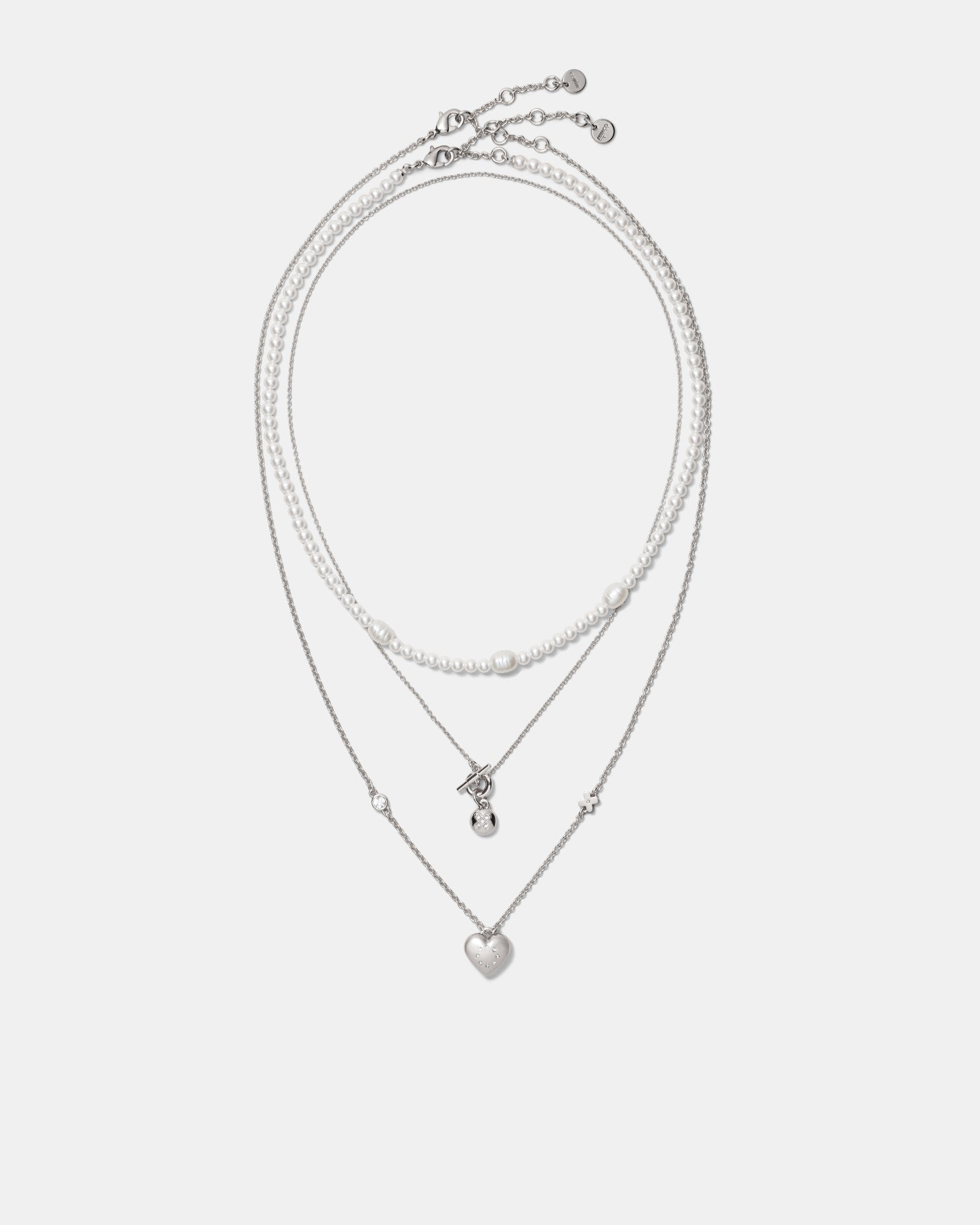Lovely Trio Necklace - Silver