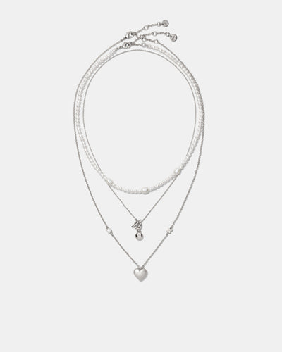 Lovely Trio Necklace - Silver