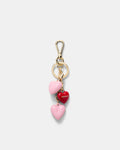 String Of Hearts Bag Charm - Pink Multi