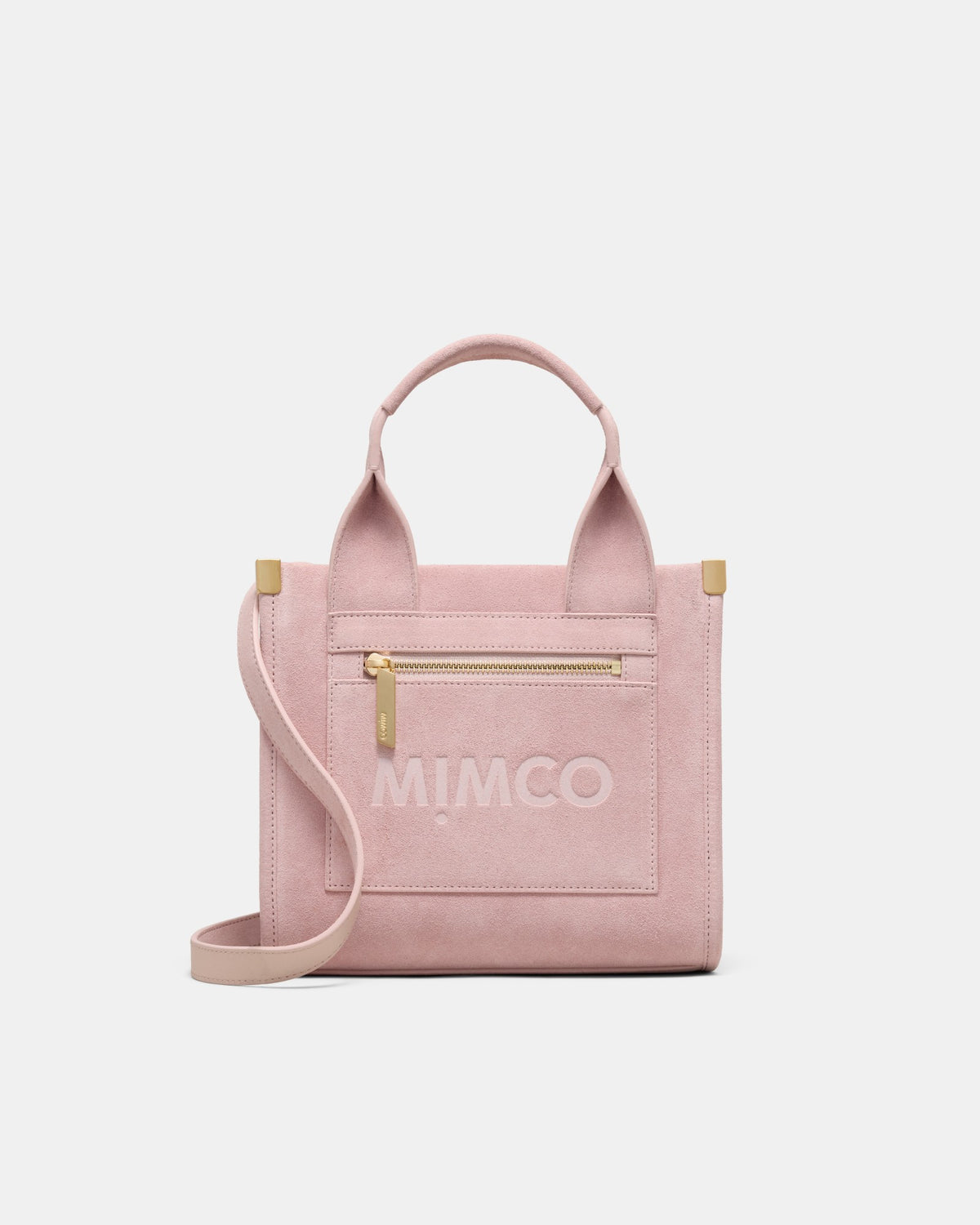 Patch Leather Mini Tote Bag - Pink Salt