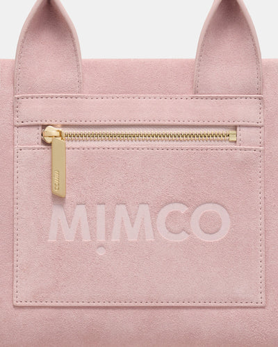 Patch Leather Mini Tote Bag - Pink Salt