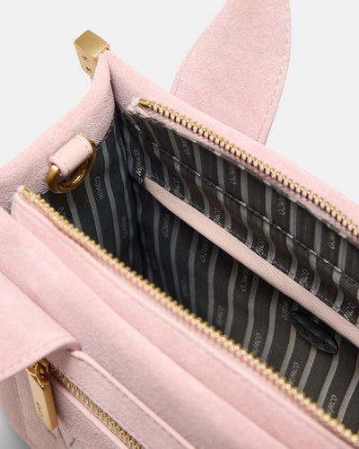 Patch Leather Mini Tote Bag - Pink Salt