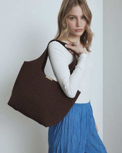 Amelie Basket Tote Bag - Chocolate