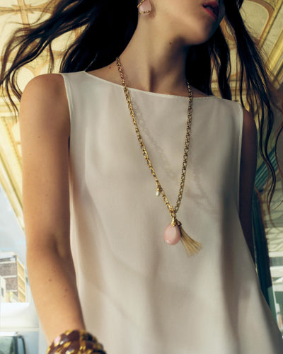 Gilded Long Necklace - Petal