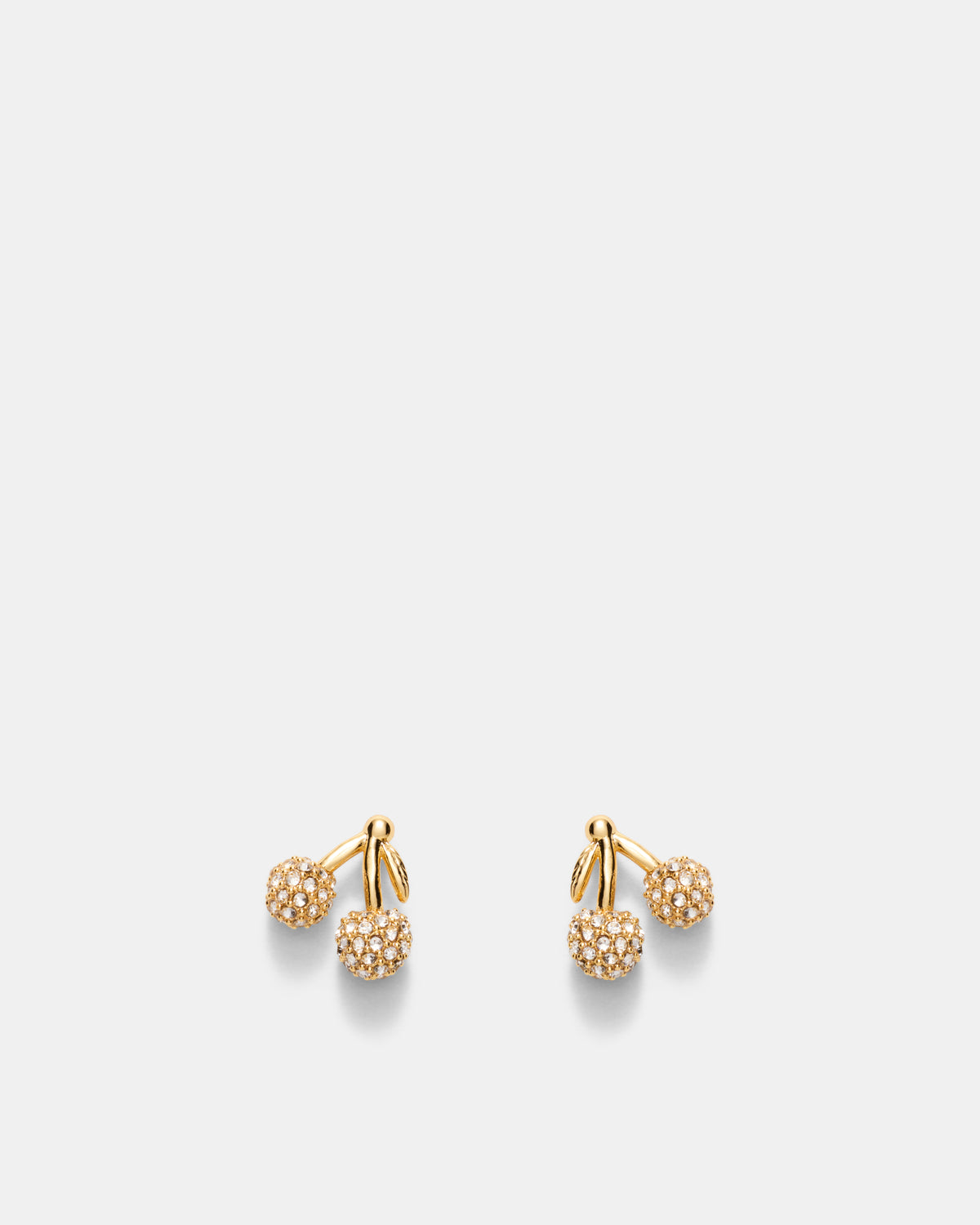 Cherry On Stud Earrings - Gold