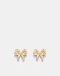 Tie A Bow Stud Earrings - Gold