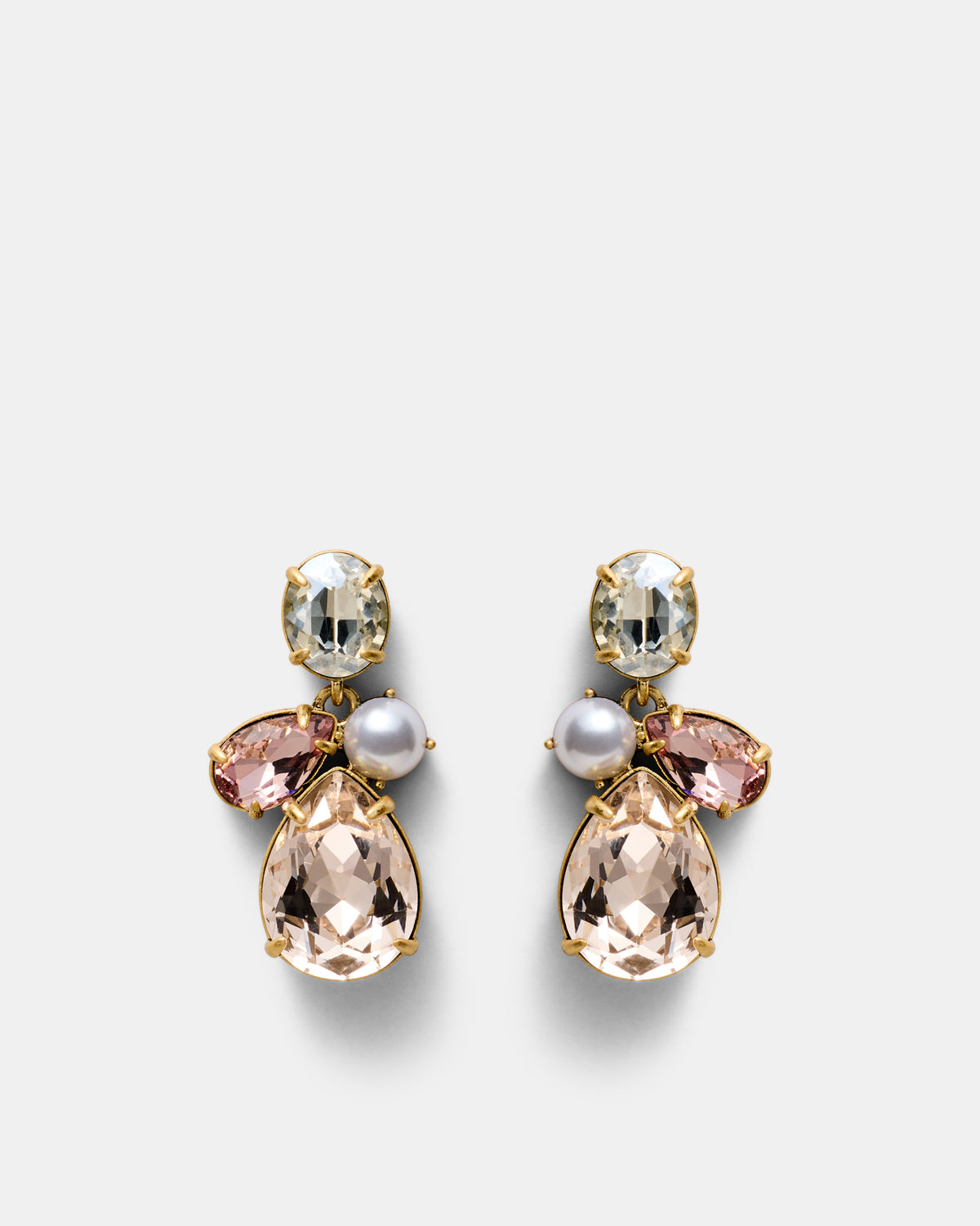 Bejewel Drop Earrings - Pearl
