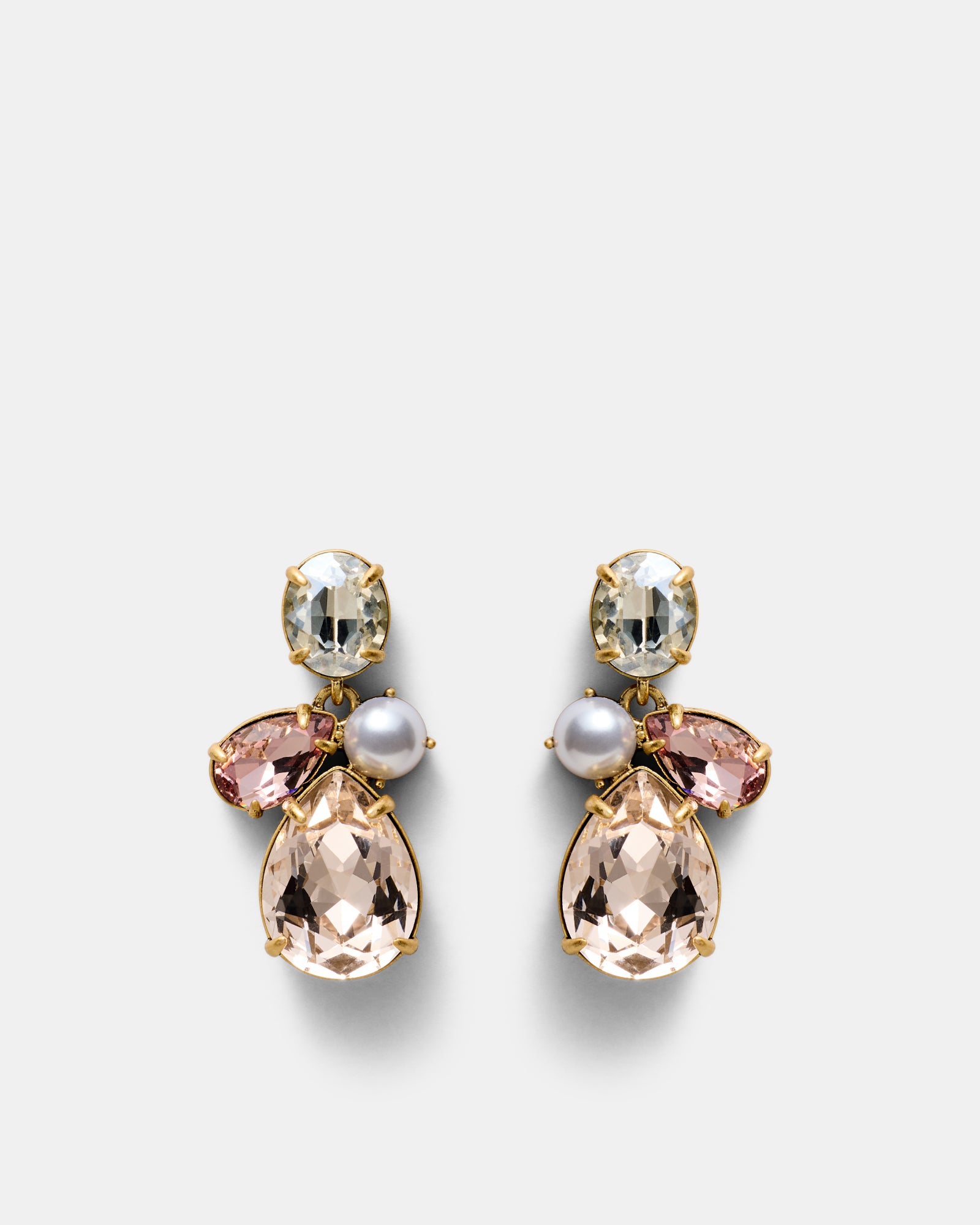 Bejewel Drop Earrings - Pearl