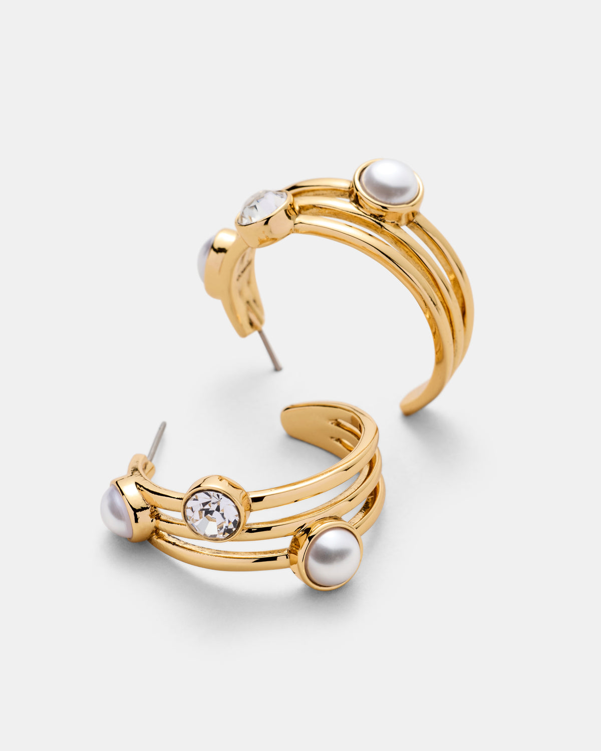 Borderline Hoop Earrings - Pearl