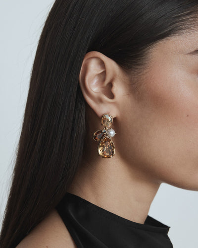 Bejewel Drop Earrings - TOFFEE