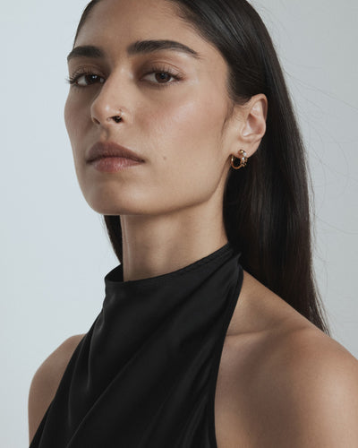 Bejewel Mini Hoop Earrings - TOFFEE
