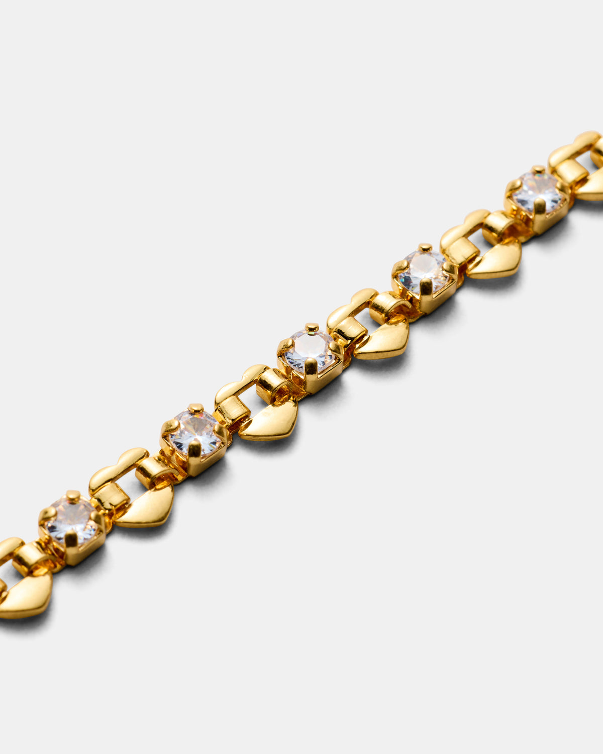Hearted Chain Bracelet - Gold