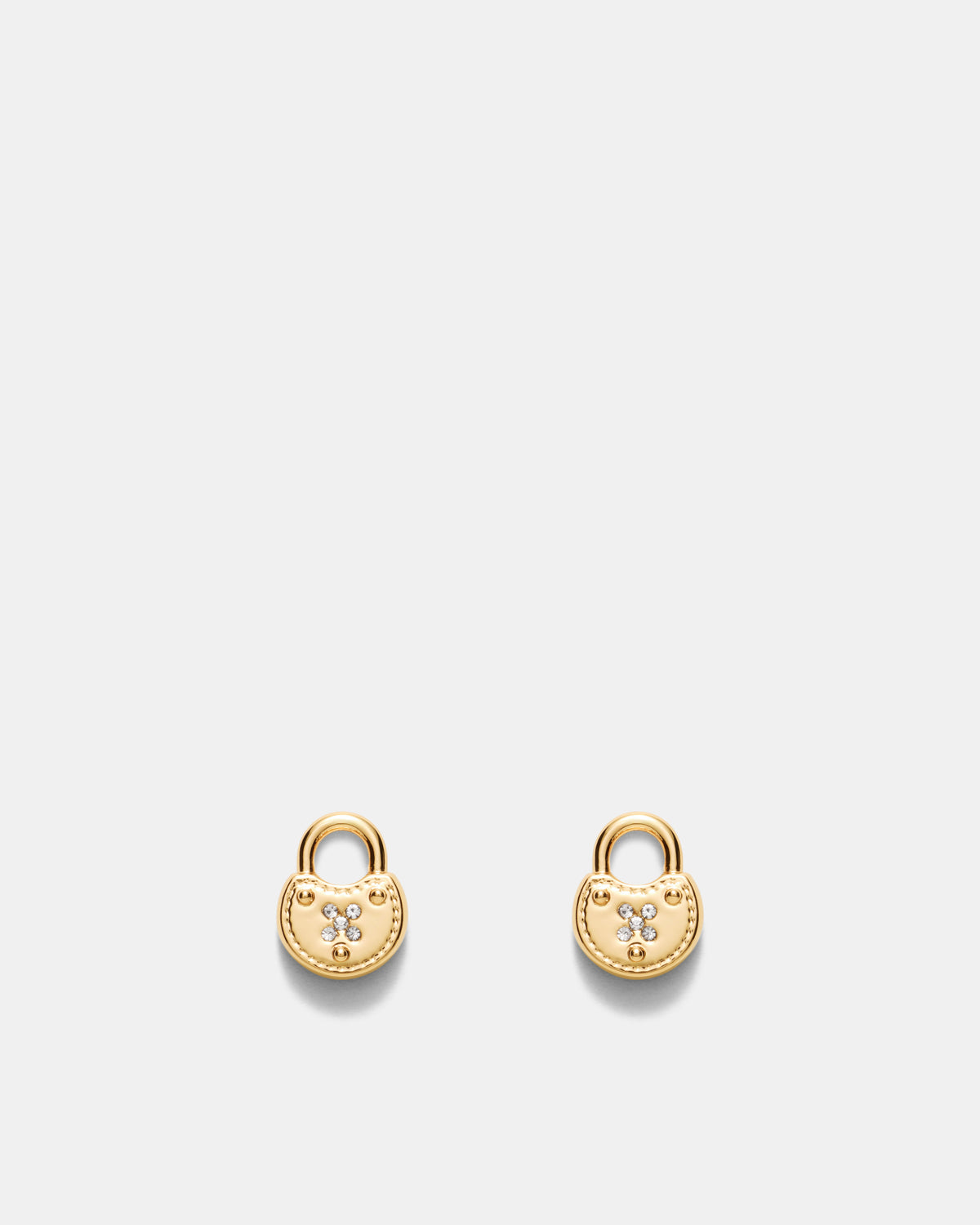 Lockette Stud Earrings - Gold