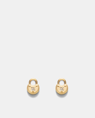 Lockette Stud Earrings - Gold