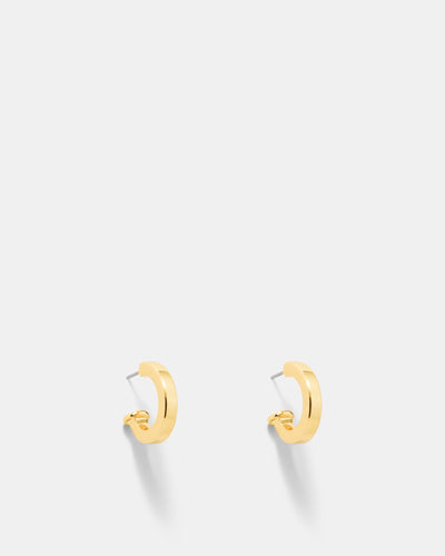 Lockette Charm Hoop Earrings - Gold