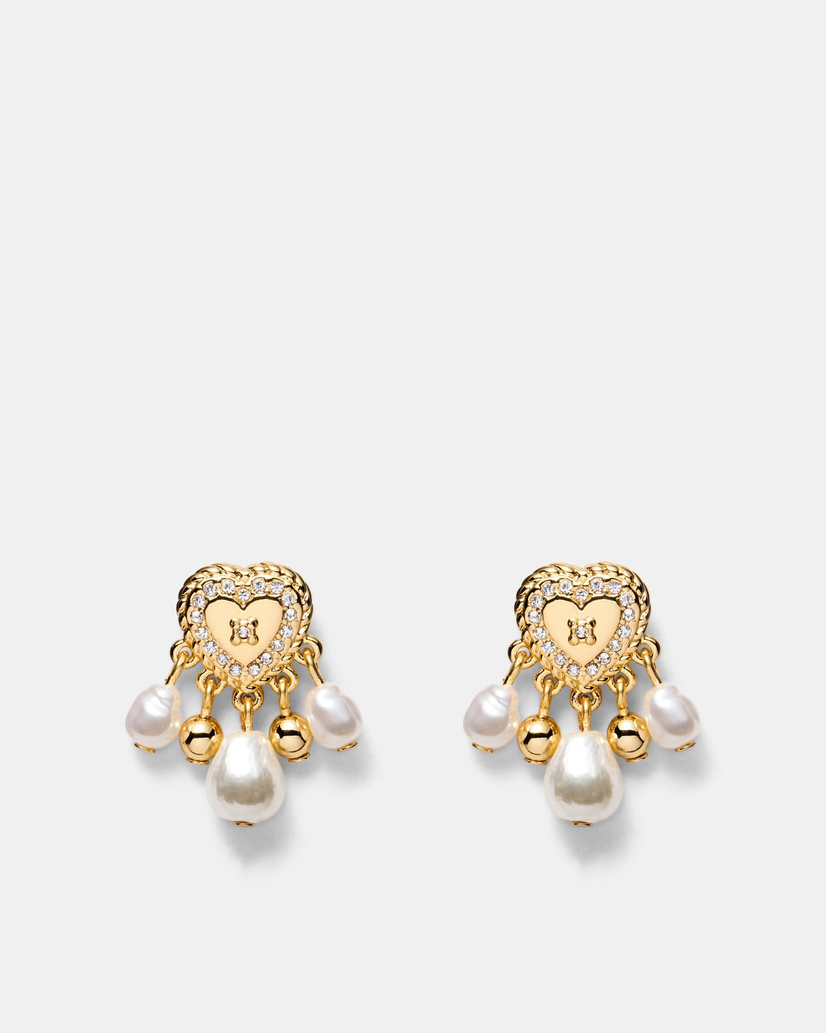 Poetic Heart Earrings - Gold
