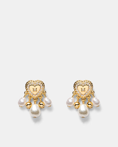 Poetic Heart Earrings - Gold