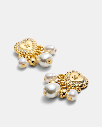 Poetic Heart Earrings - Gold