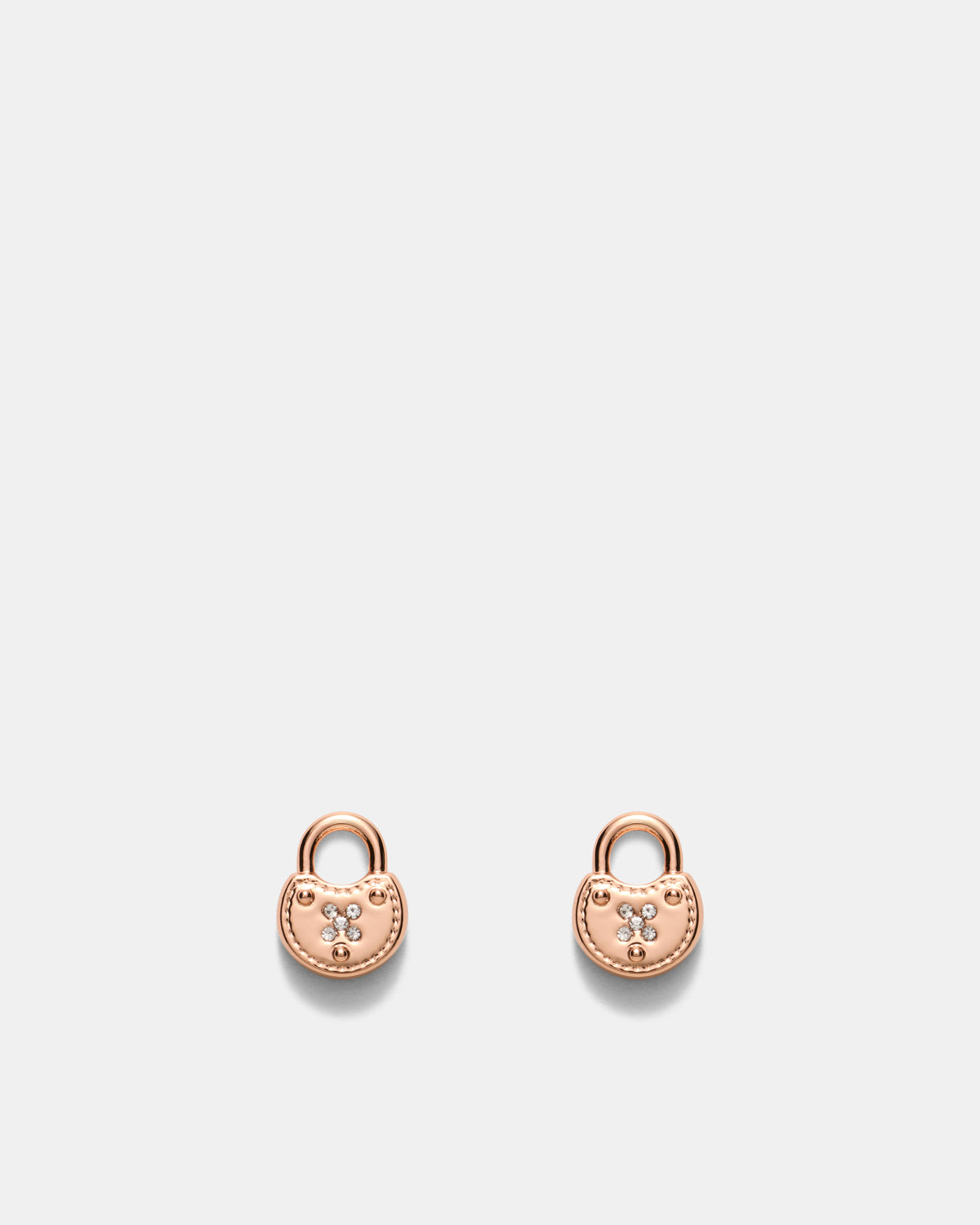 Lockette Stud Earrings - Rose Gold