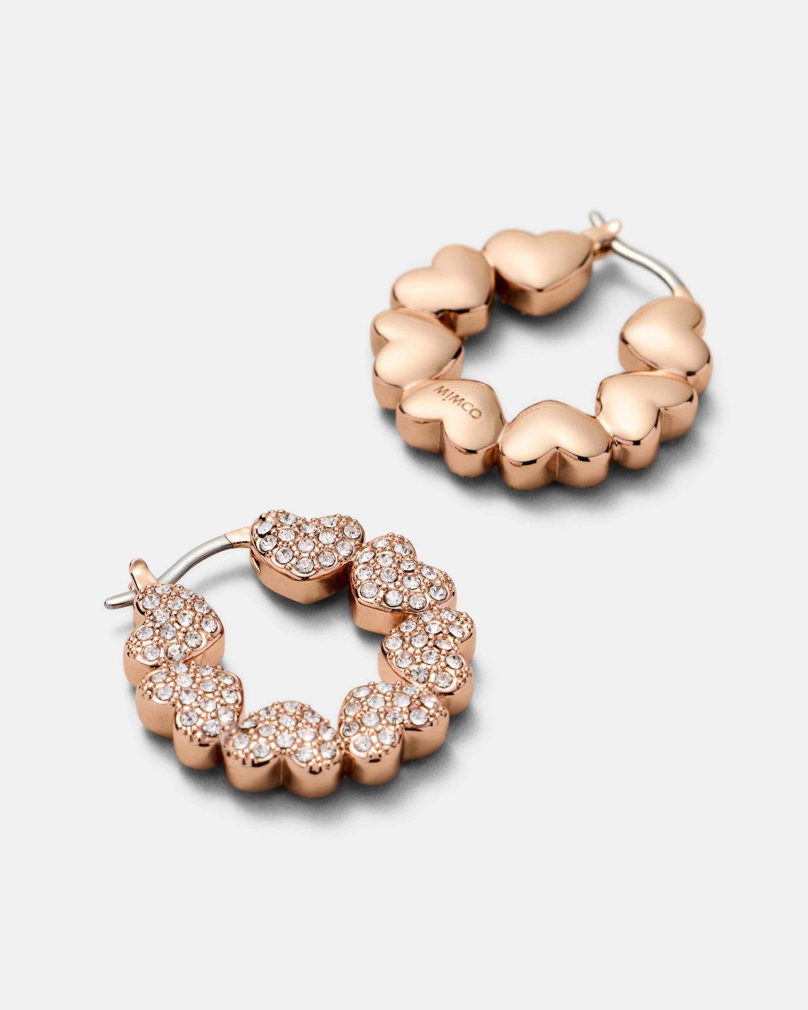 Hearted Hoops - Rose Gold