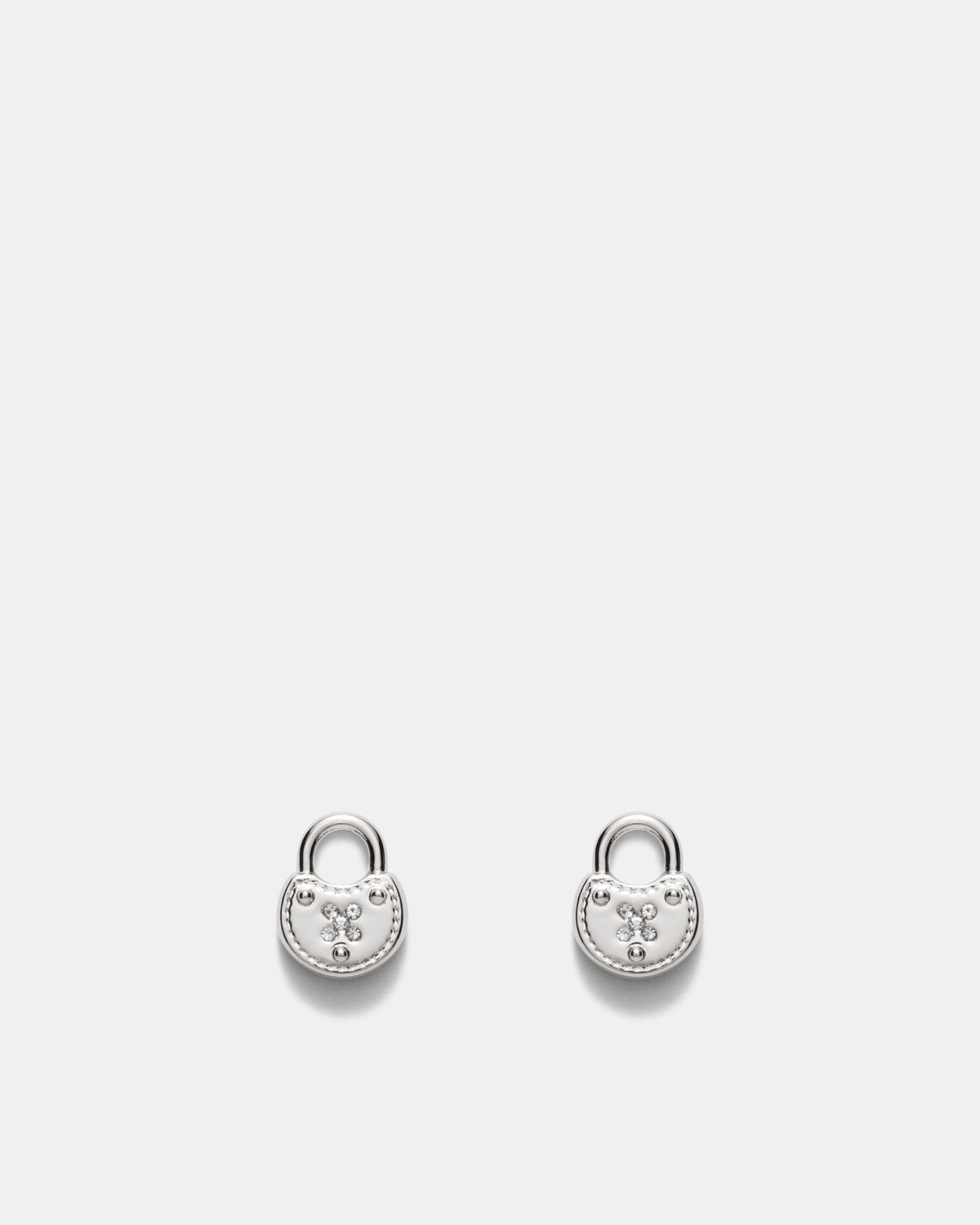 Lockette Stud Earrings - Silver