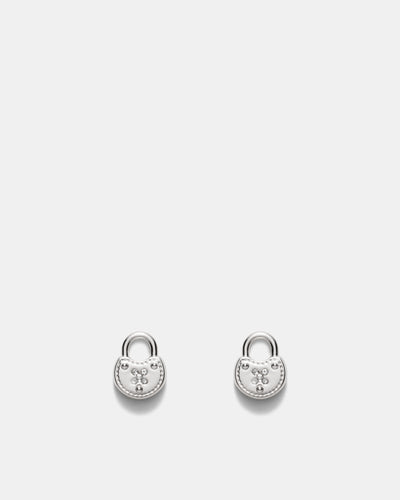 Lockette Stud Earrings - Silver