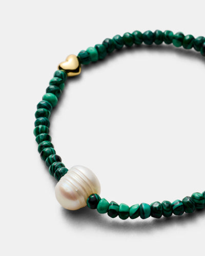 Bead Pearl Bracelet - Grass Green