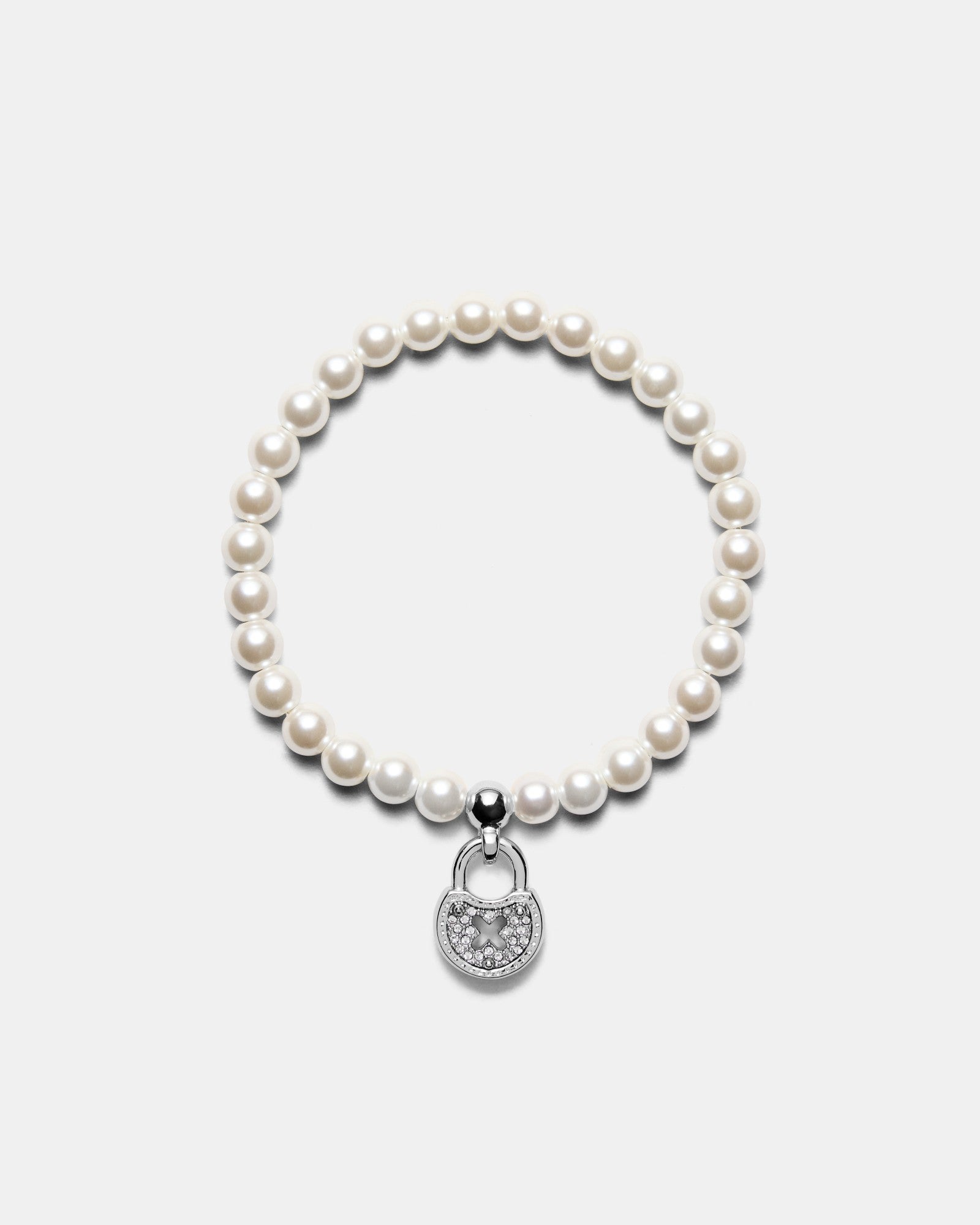 Lockette Pearl Bracelet - Silver