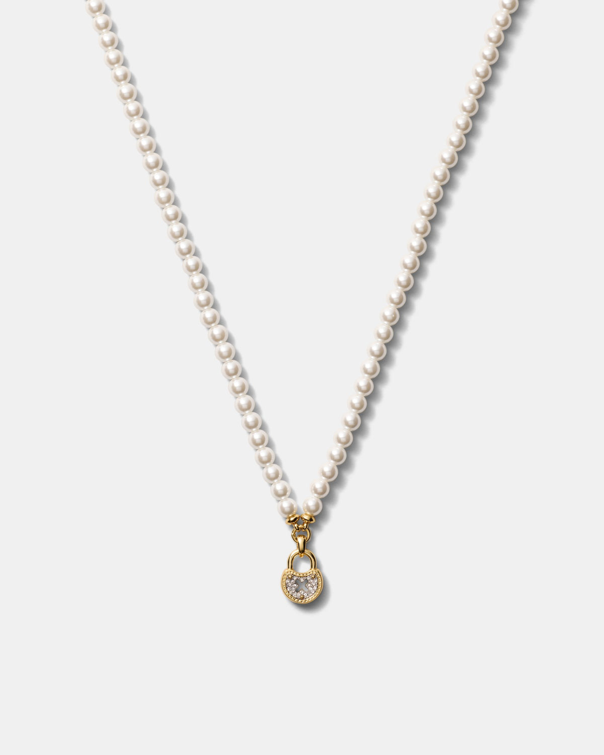 Lockette Pearl Necklace - Gold
