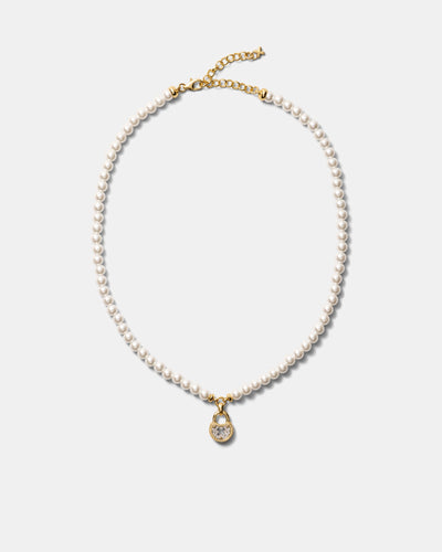 Lockette Pearl Necklace - Gold