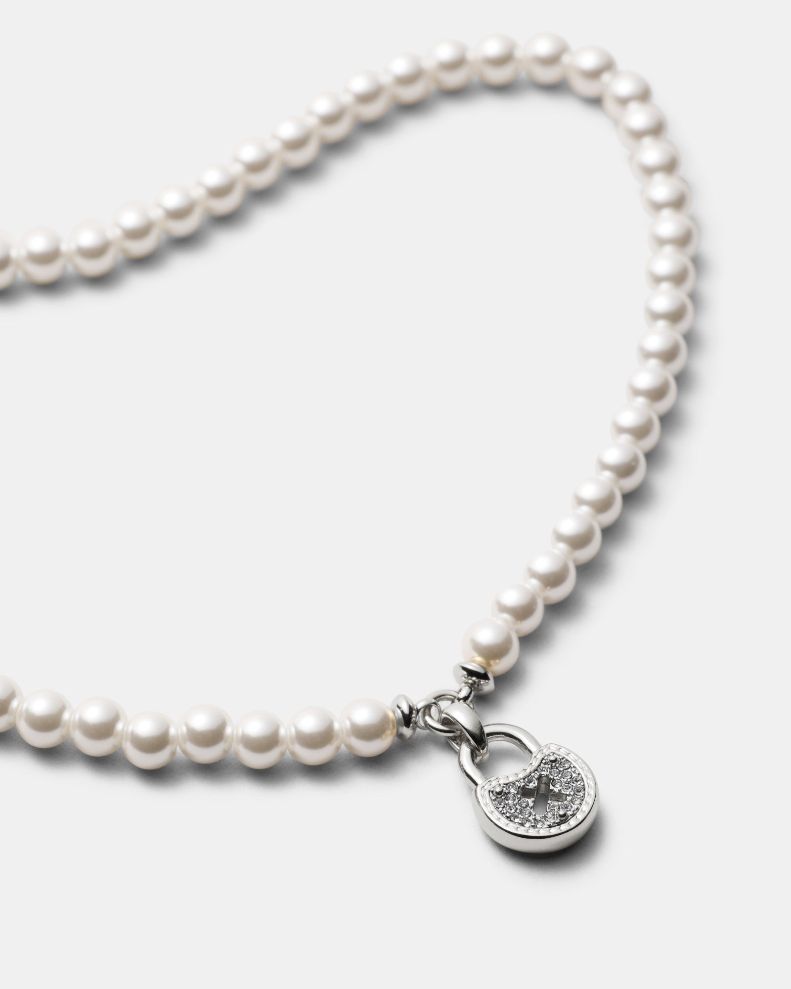 Lockette Pearl Necklace - Silver