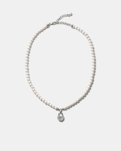 Lockette Pearl Necklace - Silver