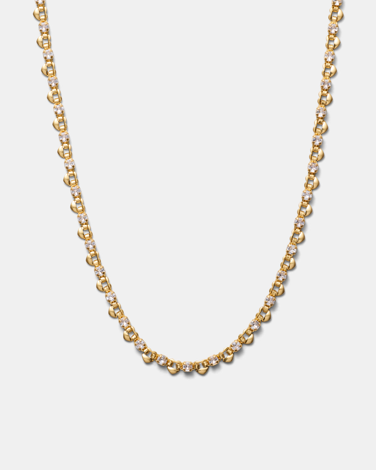 Hearted Chain Necklace - Gold