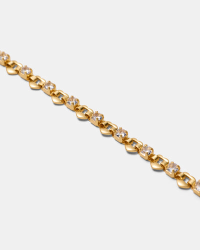 Hearted Chain Necklace - Gold