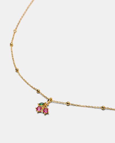 Petite Cherry Necklace - Lipstick Red
