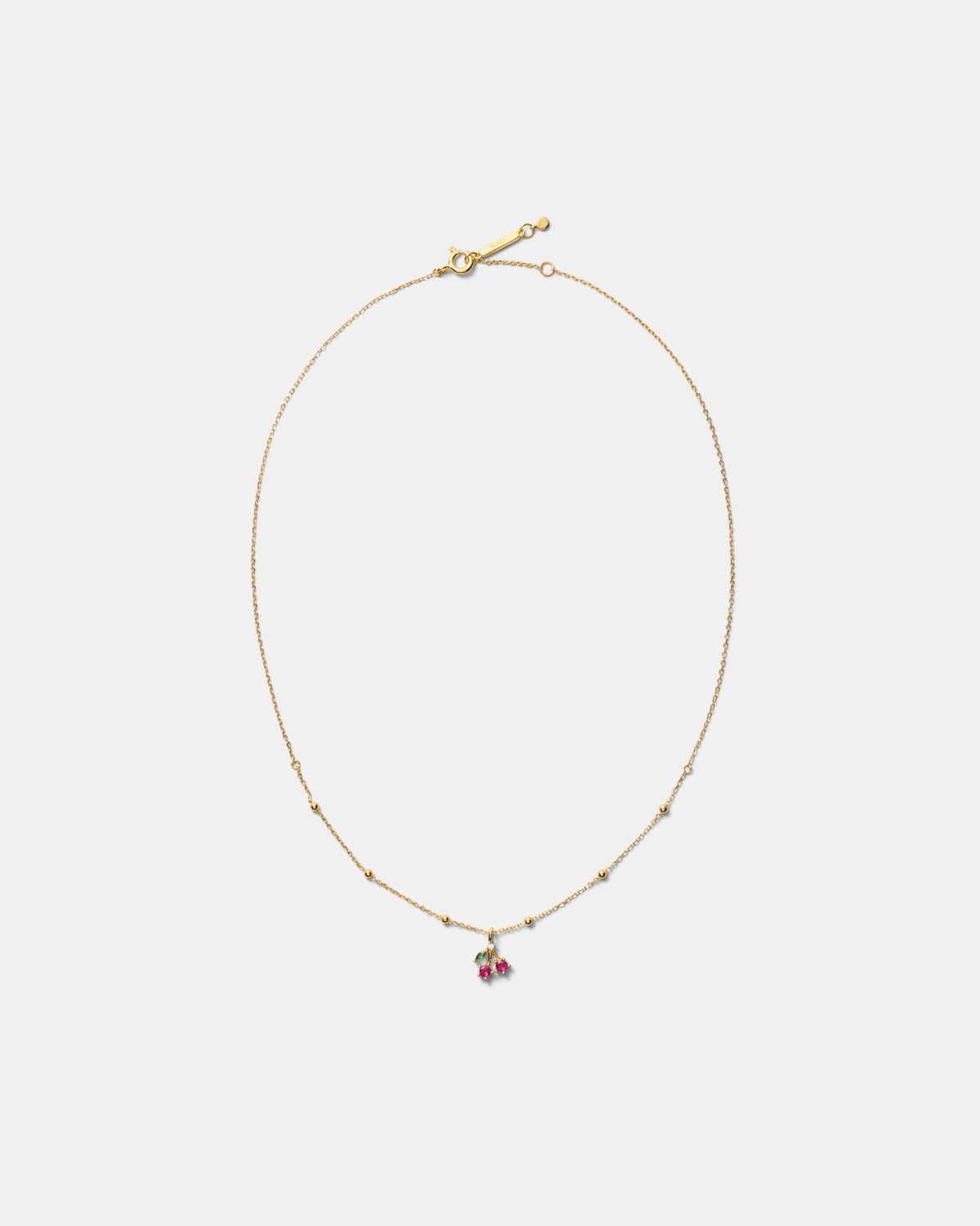Petite Cherry Necklace - Lipstick Red