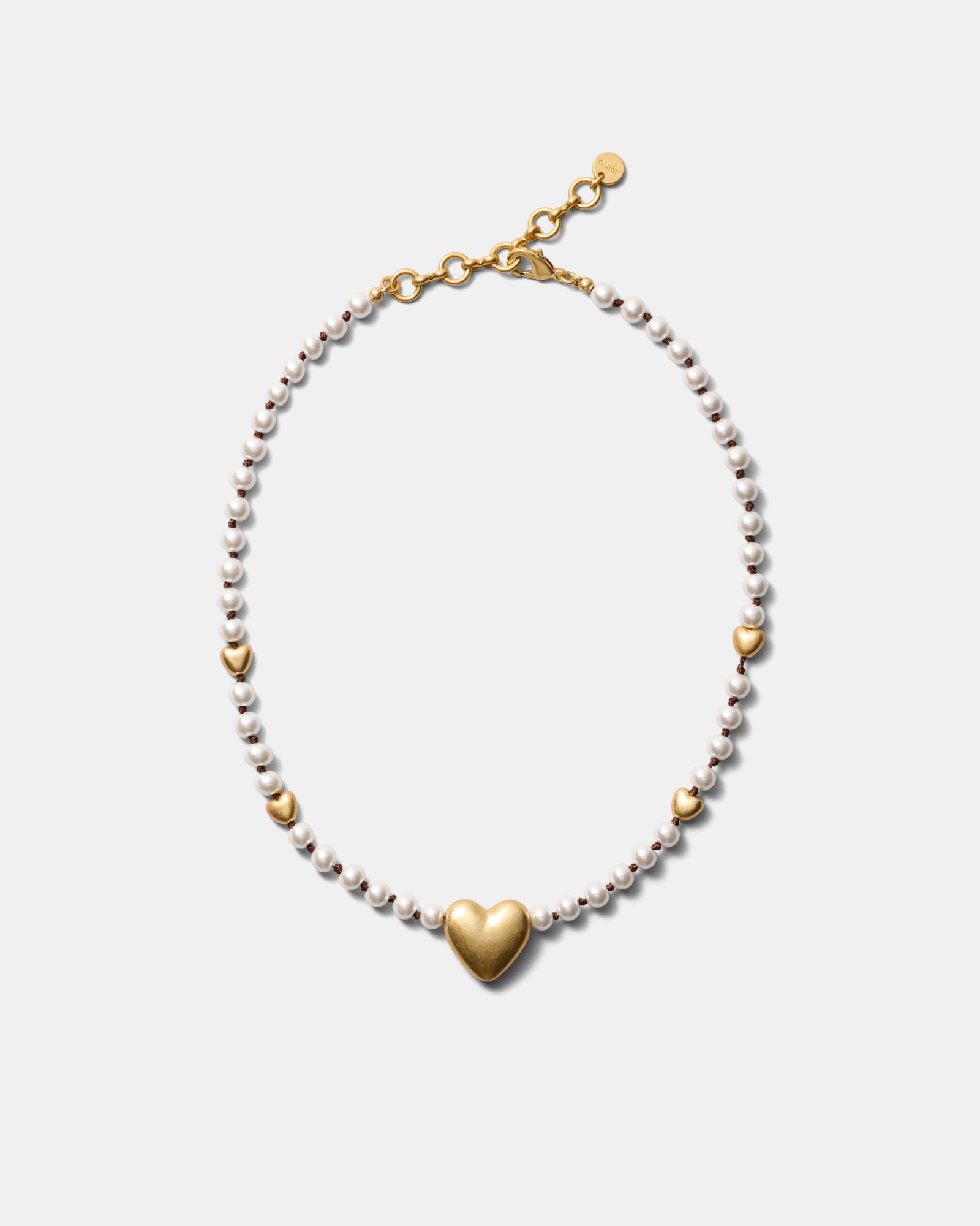 Upbeat Heart Necklace - Pearl
