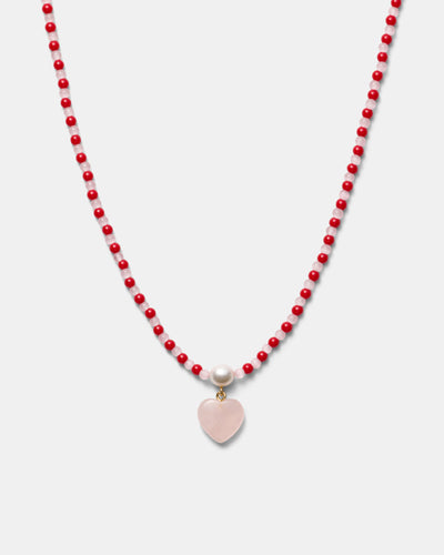 Heart And Seek Necklace - Lipstick Red