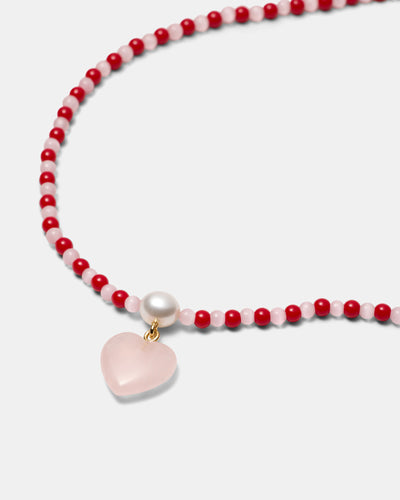 Heart And Seek Necklace - Lipstick Red