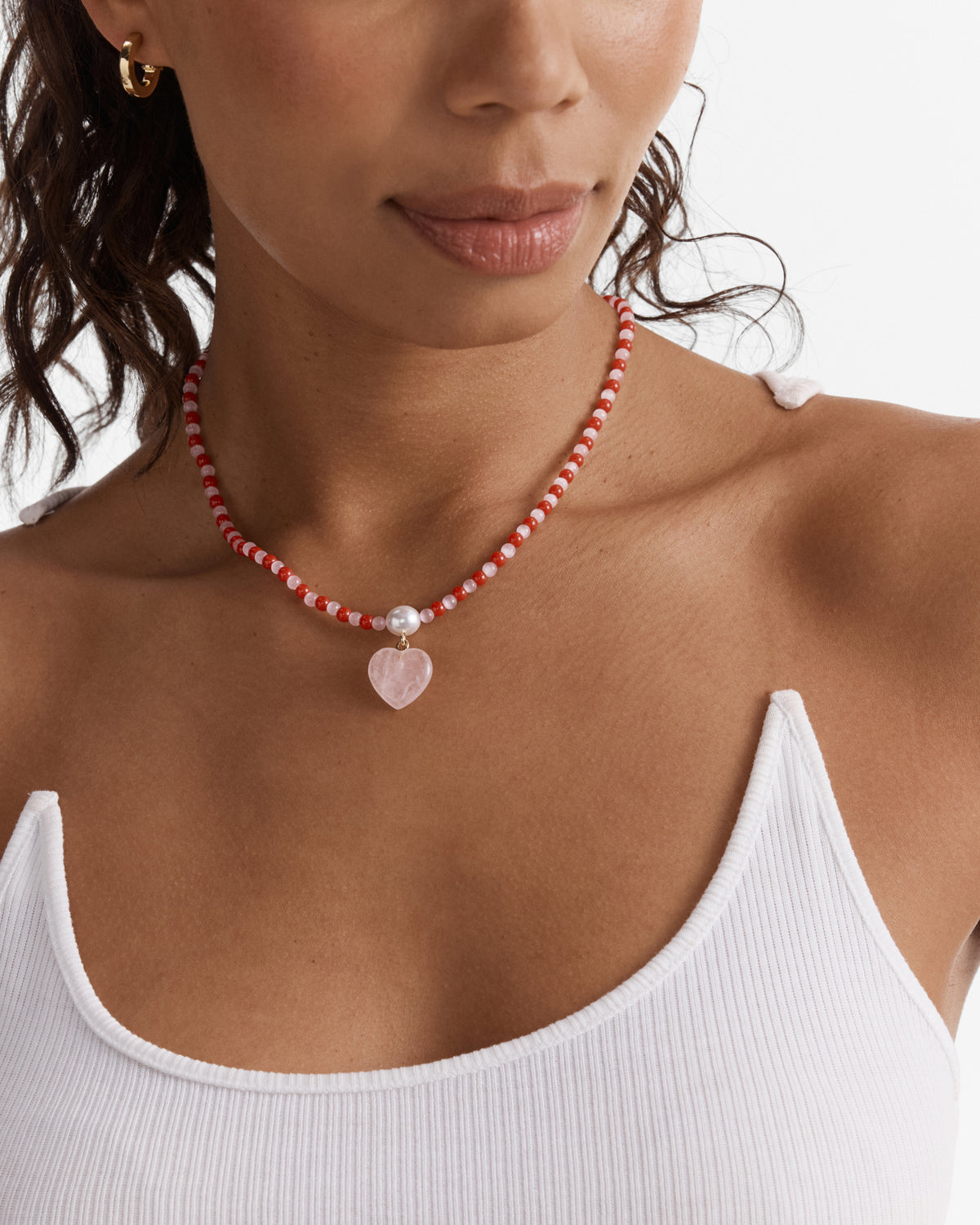 Heart And Seek Necklace - Lipstick Red