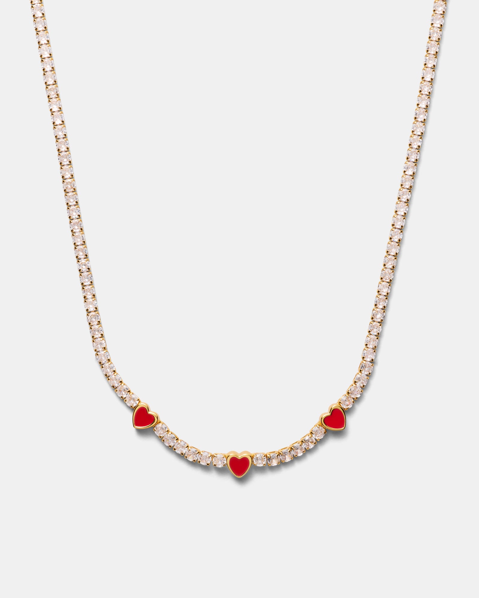 Lover Heart Necklace - Lipstick Red
