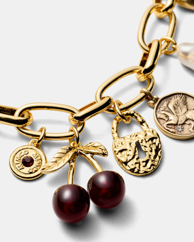 Noir Charms Bracelet - Gold