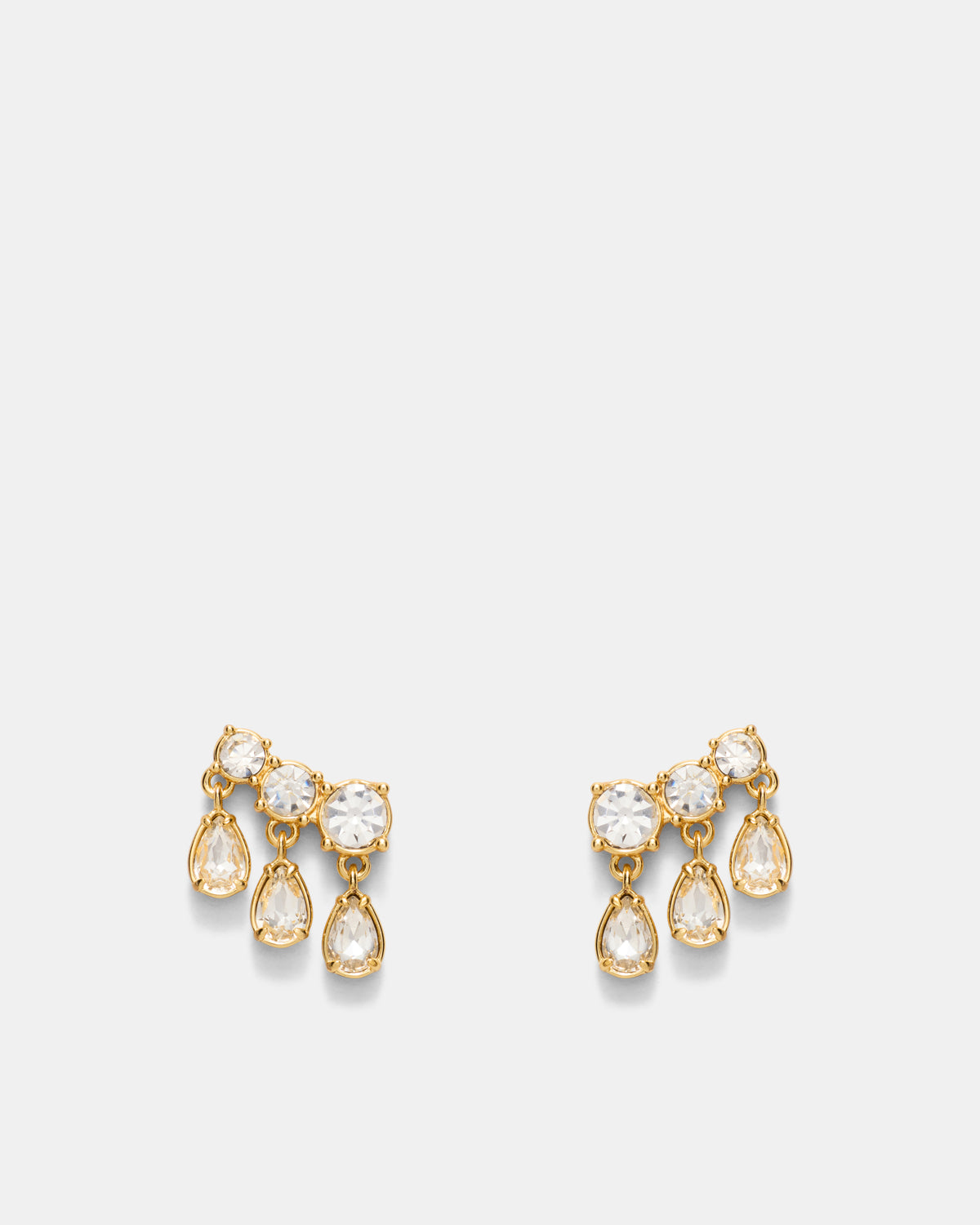 Crystalline Stud Earrings - Gold