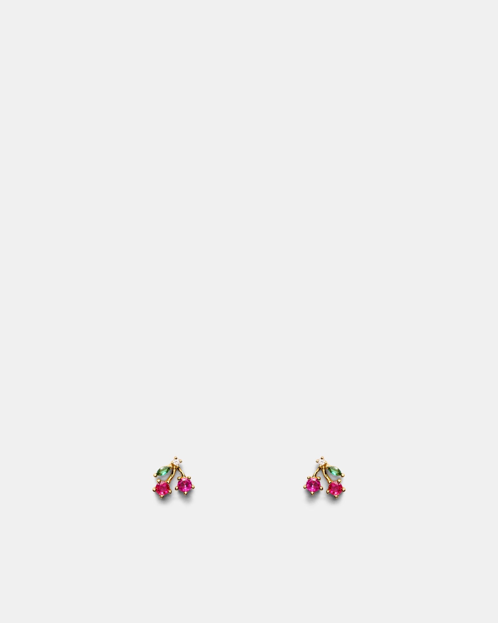 Petite Cherry Stud Earrings - Lipstick Red