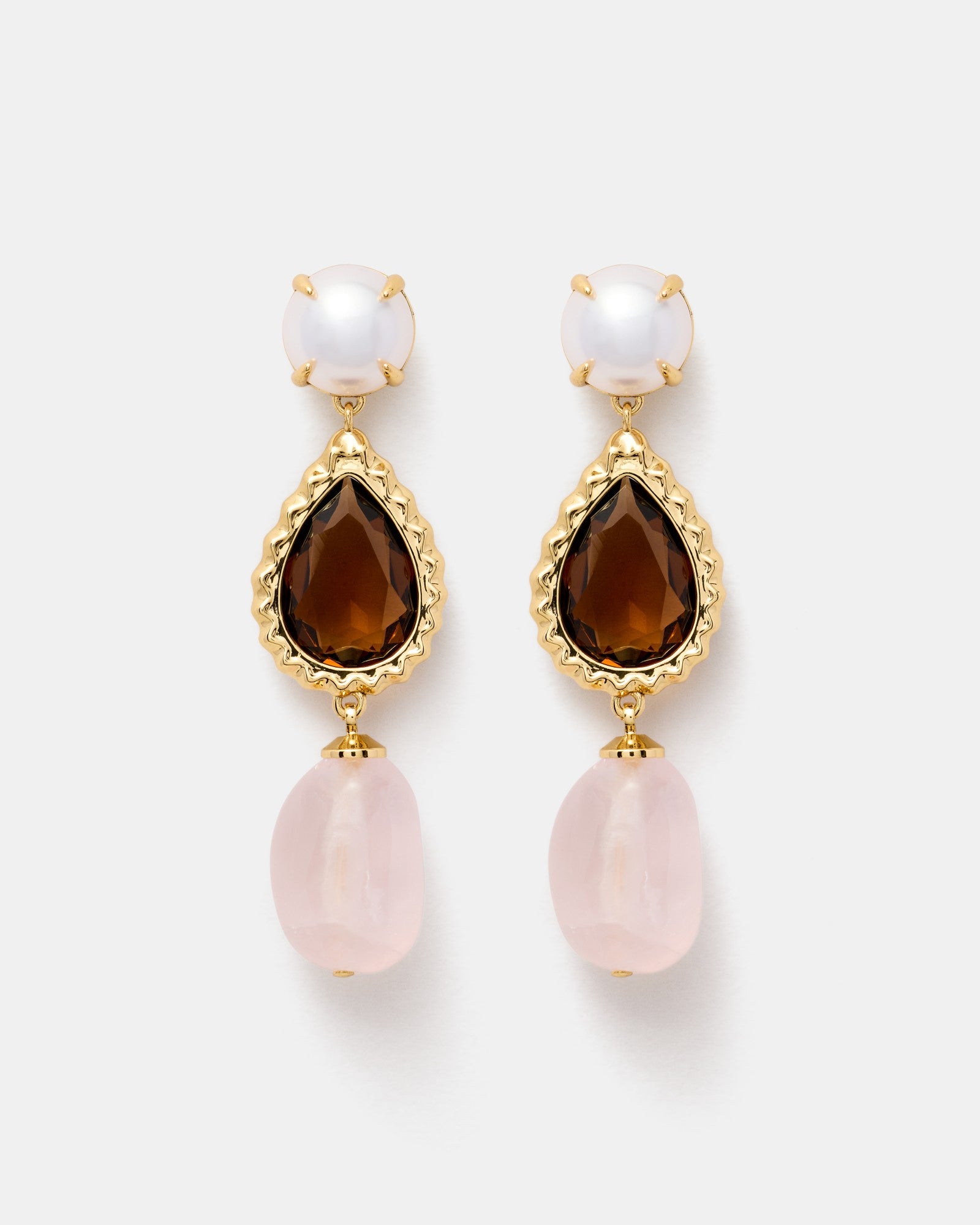 La Chance Drop Earrings - Petal