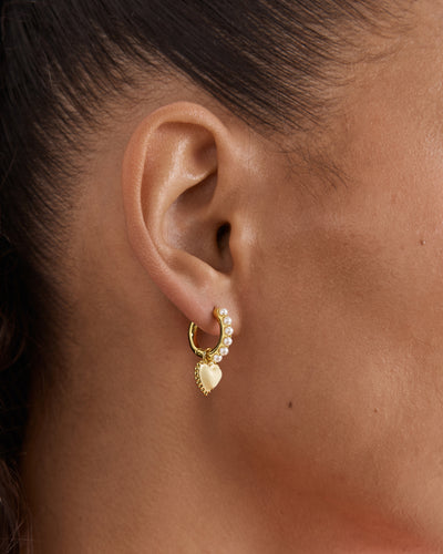 En Pointe Hoop Earrings - Buttermilk