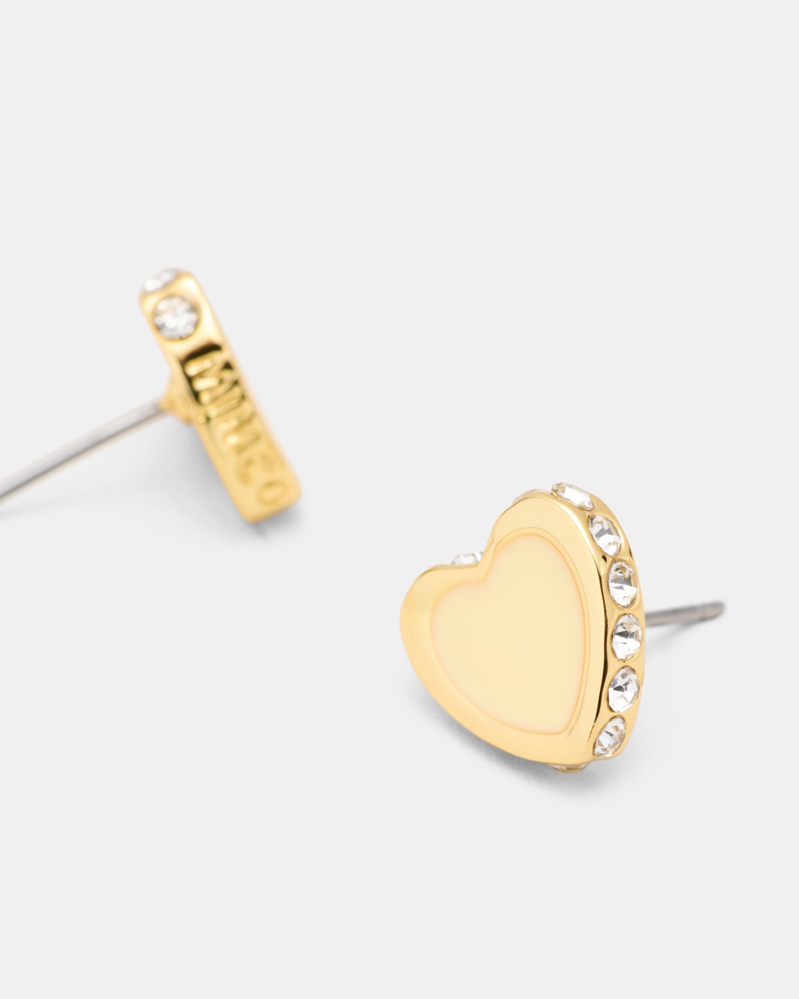 Lover Heart Stud Earrings - Buttermilk