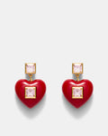 Devotion Earrings - Lipstick Red
