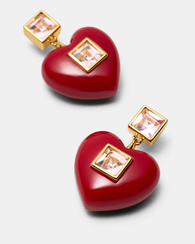 Devotion Earrings - Lipstick Red